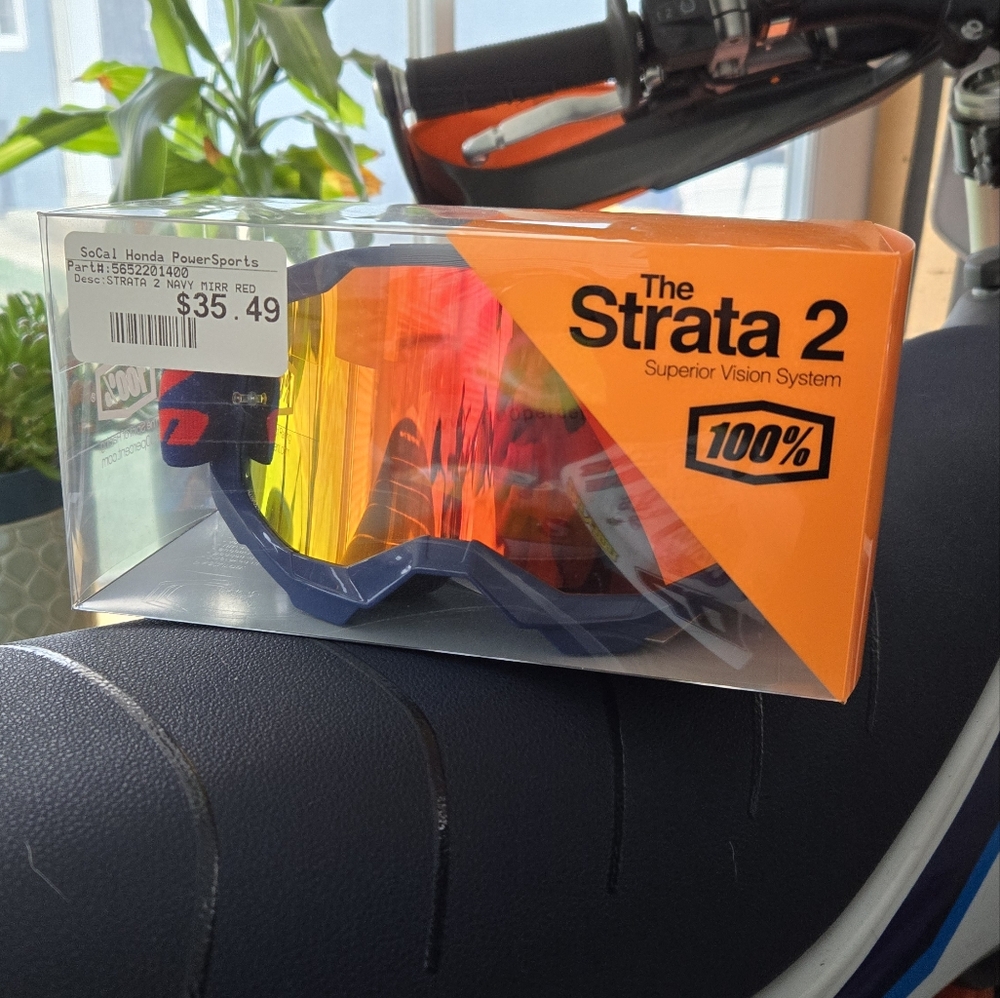 100% Strata 2 Goggles Orange and Blue